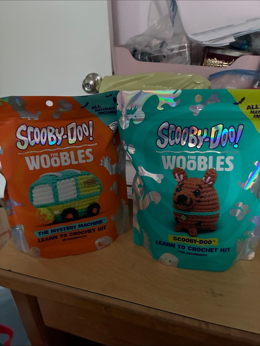 Woobles crochet kits mystery machine and Scooby doo